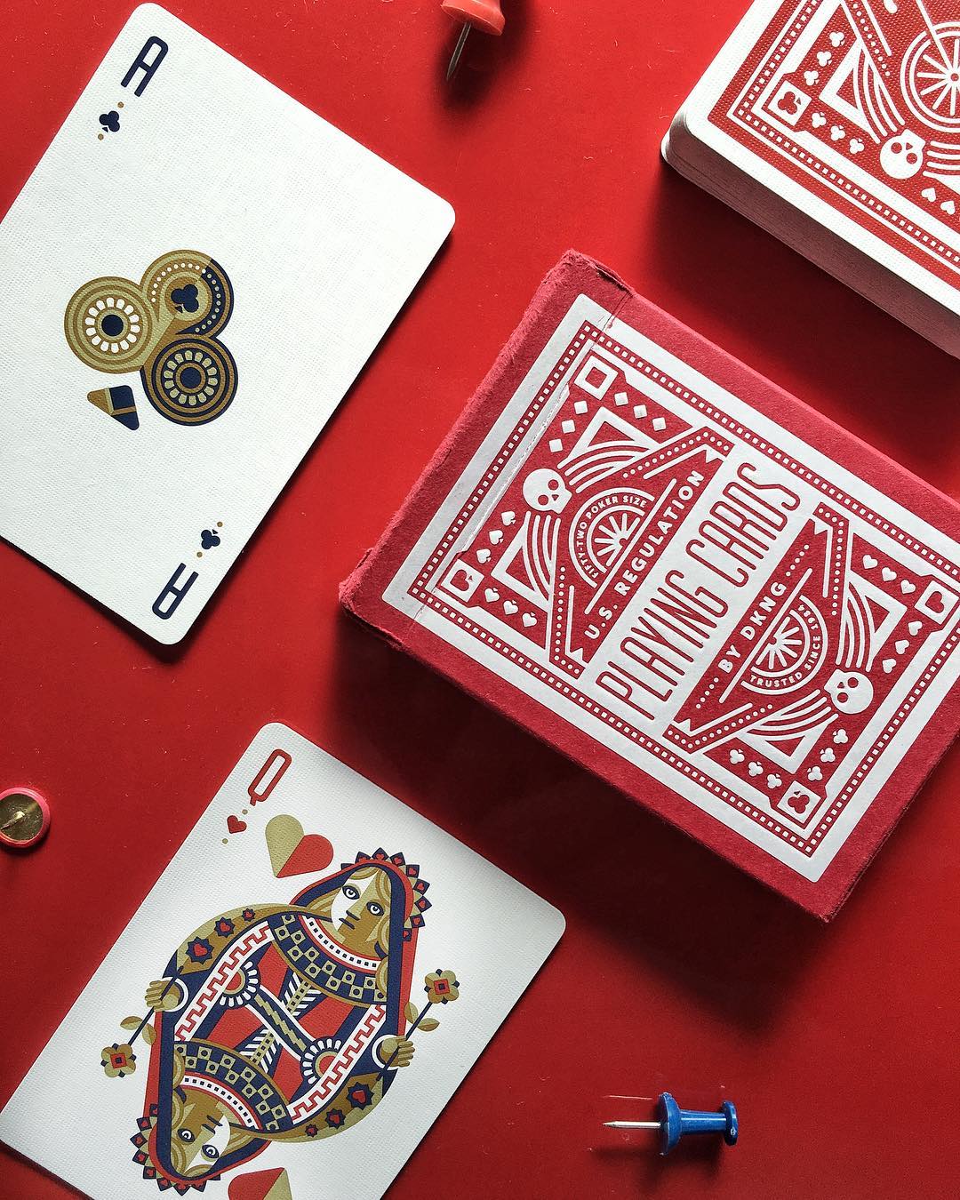 Red Wheel Playing Cards by DKNG